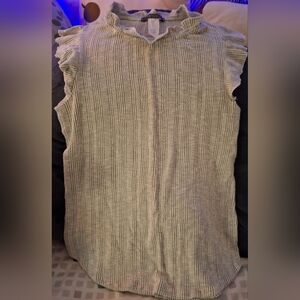 Gray Ruffled Tank Top By Gyft Womens Large